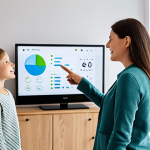 Smart Air Quality Monitoring at Home**

"A family-friendly living room scene in Poland, featuring a modern air quality sensor on a shelf. The sensor displays readings of PM2.5, VOC, and CO2 levels. A fully clothed mother is pointing to the device, explaining it to her daughter. The scene is brightly lit with natural light, suggesting a healthy home environment. Safe for work, appropriate content, fully clothed, professional photography, perfect anatomy, natural proportions, modest home decor."

**
